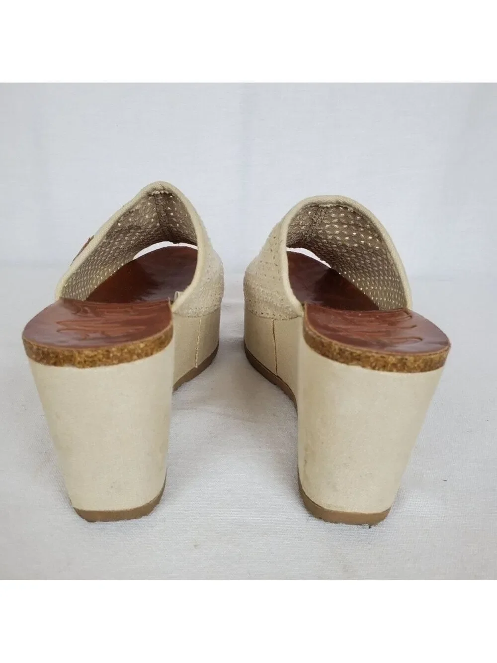 Mad Love Chunky sz 11 platform wedge canvas slide sandals